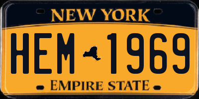 NY license plate HEM1969