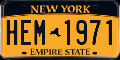 NY license plate HEM1971