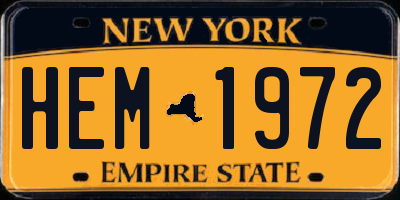 NY license plate HEM1972