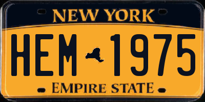 NY license plate HEM1975