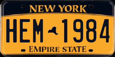 NY license plate HEM1984