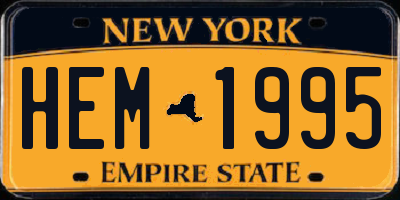 NY license plate HEM1995