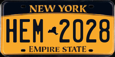 NY license plate HEM2028