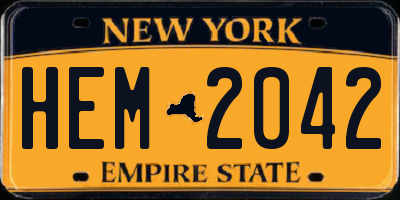 NY license plate HEM2042