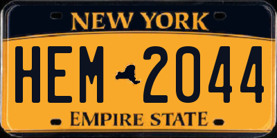 NY license plate HEM2044