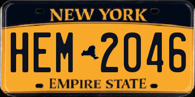 NY license plate HEM2046