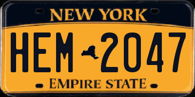 NY license plate HEM2047