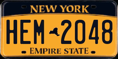 NY license plate HEM2048