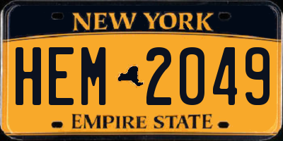 NY license plate HEM2049