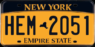 NY license plate HEM2051