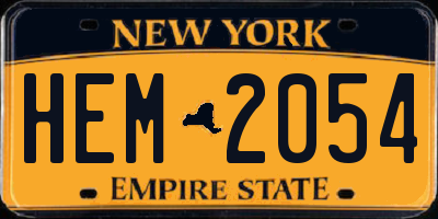 NY license plate HEM2054