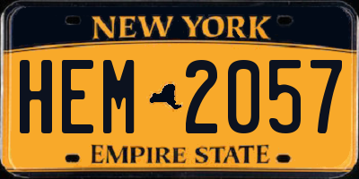 NY license plate HEM2057