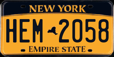 NY license plate HEM2058