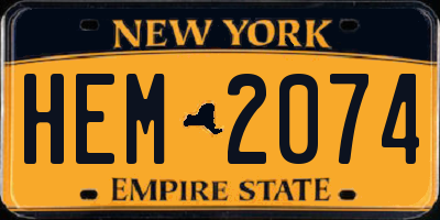 NY license plate HEM2074