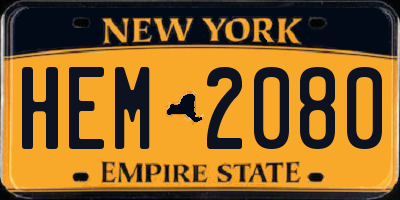NY license plate HEM2080