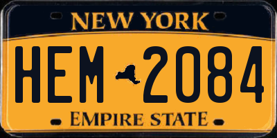 NY license plate HEM2084