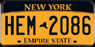 NY license plate HEM2086