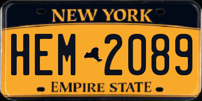 NY license plate HEM2089