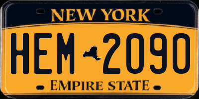 NY license plate HEM2090
