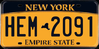 NY license plate HEM2091