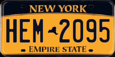 NY license plate HEM2095