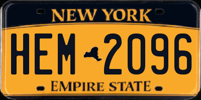 NY license plate HEM2096
