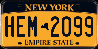 NY license plate HEM2099