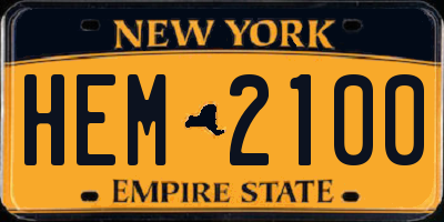 NY license plate HEM2100