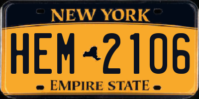 NY license plate HEM2106