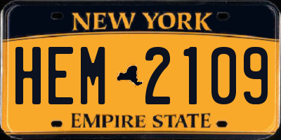 NY license plate HEM2109