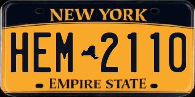 NY license plate HEM2110