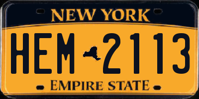 NY license plate HEM2113