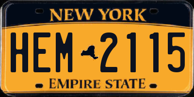 NY license plate HEM2115