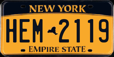 NY license plate HEM2119