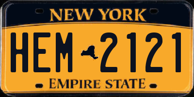NY license plate HEM2121