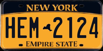 NY license plate HEM2124