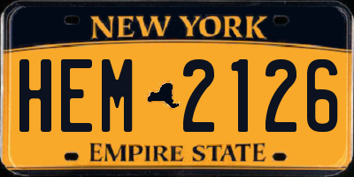 NY license plate HEM2126
