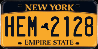 NY license plate HEM2128
