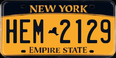 NY license plate HEM2129