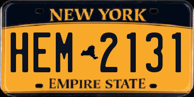 NY license plate HEM2131