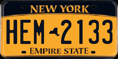 NY license plate HEM2133