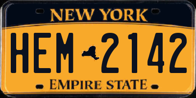NY license plate HEM2142