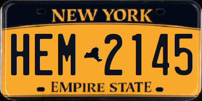NY license plate HEM2145