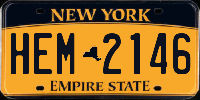 NY license plate HEM2146