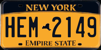 NY license plate HEM2149
