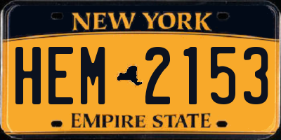 NY license plate HEM2153
