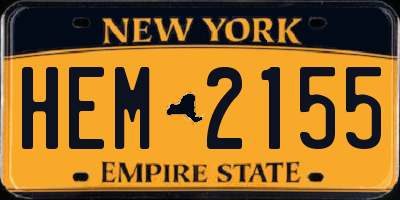 NY license plate HEM2155
