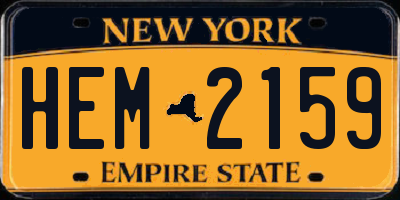 NY license plate HEM2159