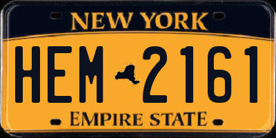 NY license plate HEM2161