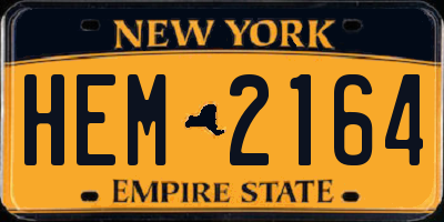 NY license plate HEM2164